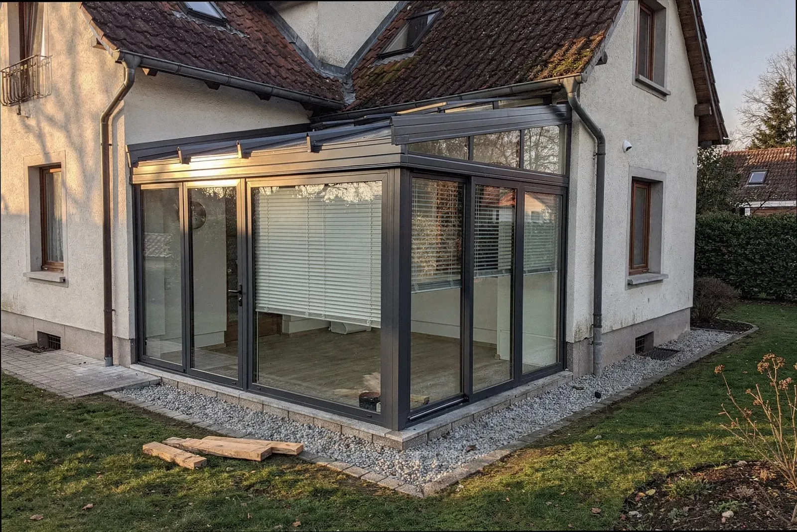 Neu montierter Kaltwintergarten in Hildesheim